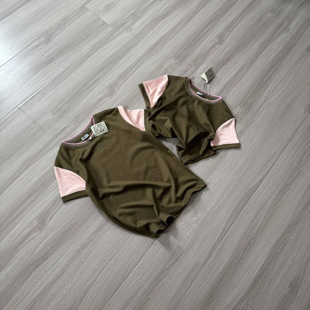 로에배 배색 반팔 티셔츠